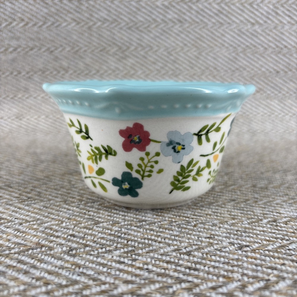 The Pioneer Woman Kari Pattern Scalloped Stoneware‎ 4.25" Ramekin Dish Bowl